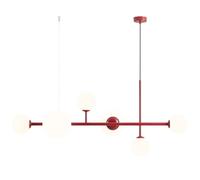 Pendelleuchte Moderno Blendarm Rojo Blanco Cristal Metal 6-flammig Mesa Colgante