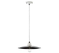 Pendelleuchte Negro Blanco Cerámica E27 Redondo Ø 35CM Colgante Vintage Comedor