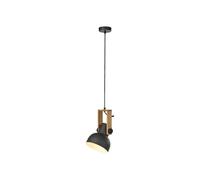 Pendelleuchte Negro Madera Metal Ajustable E27 L:26CM Lámpara Colgante Comedor