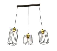 Pendelleuchte Negro Oro Metal Mesa de Comedor L:40CM Alambre Lámpara 3-flammig