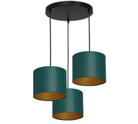 Pendelleuchte Salón Petróleo Oro Tela Metal 45CM E27 Lámpara Colgante Blendarm