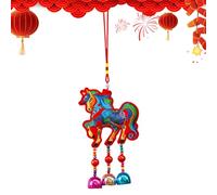 Pendente Cavallo Mascotte Cinese - Ciondolo Ricamato Portatile con E Campanella, Pendente per Capodanno Cinese | per Auto Borse Casa Scuola Uffici Caffè Librerie Salotto Parete