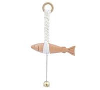 Pendente In Legno A Forma Di Pesce - 1,81 pollicScultura in Legno Intagliato a Forma di Pesce Appendibile su Porta o Muro,Ciondolo Marinaresco Intagliato A Mano per Casa Al Lago Bagno Camera Da