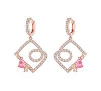 Pendiendo forma geométrica Zirconia cúbica y elegantes pendientes de caída de joyas Damas Accesorios de joyas de joyas Pendientes para mujeres