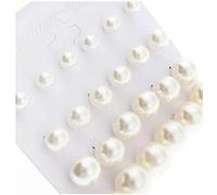 Pendiendo para Mujeres Pascua Valentín Valentín Faux Round Pearl Shining Set 12 Pendientes Pendientes Pendientes para Mujer Pendientes de Cadena Delicada