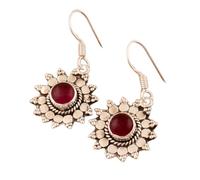 Pendiente colgante de jade rosa natural de 3 x 2 mm | Fabricado en plata de ley 925, bañado en plata | Piedra redonda, estilo minimalista y liso, ideal para mujeres y niñas | LK_RDG_00172