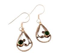 Pendiente colgante de jade verde natural de 3,5 x 2 mm | Fabricado en plata de ley 925, bañado en plata | Piedra redonda, estilo minimalista y liso, ideal para mujeres y niñas | LK_RDG_00178