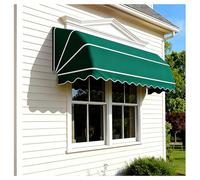 Pendiente curvo francés retráctil, plegable de aluminio galvanizado para puertas, impermeable y resistente al viento, ideal para jardín, balcón y patio (verde, 80 x 60 x 60 cm)