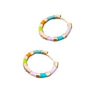 Pendiente De Aro Con Gota De Aceite Por Goteo De Joyería De Diseños Ligeros Y Delicados Base De Cobre Accesorios Diarios Impermeables Aros Elegantes Esmaltados