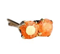 Pendiente de botón con gema de sol natural rara de 3 mm | Fabricado en plata de ley 925, chapado en plata | Forma redonda chapada, solitario facetado, estilo minimalista unisex | LK_VSTD_0943