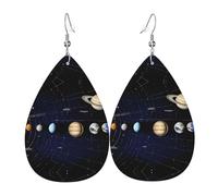 Pendiente De Cuero Explorando El Sistema Solar Aretes De Cuero Moda Cómodo Pendientes Colgante Para Aniversario Mujer Niñas