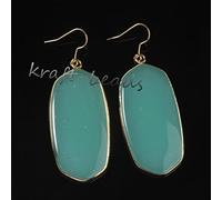 Pendiente de gancho colgante de color oro amarillo Rosa Cuarzo rosa Lapislázuli Ojo de tigre Piedra Turquesa Oval Pendientes de mujer Joyería, Aventurina verde