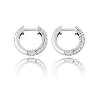 Pendiente de plata de ley de 14 mm con circonita cúbica micropavé helada, joyería de moda hip hop para mujer.
