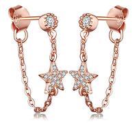 Pendiente elegante de estrella de plata de ley 925 con circonitas cúbicas Infinite U. Pendientes en forma de gota para mujer/niña.