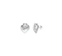 Guess Pendientes Crazy in Love Turquesa - Doble Corazón Entrelazado con Logo Guess y Cristales Pavé