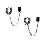 Pendiente para mujer, aro de plata para mujer, acero inoxidable, círculo con cadena cónica, 9 x 4 mm, para graduación y joyería, Cercle en acier inoxydable avec chaîne conique, Acero inoxidable, Sin