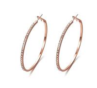 Pendiente redondo grande pendiente círculo punk rock retro piercing, oro rosa elegante y popularDiseño de moda