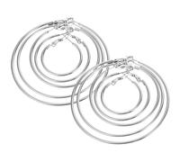 Pendientes 5 Pares de Acero Inoxidable de Aro Redondos Grandes