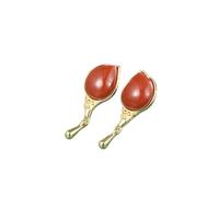Pendientes 925 Antiguos pendientes de bolsas de bolas de artesanía francesa El jadeo blanco jade irregular de las mujeres Jade White en China