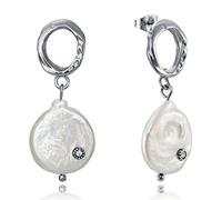 Pendientes Acero Aro Y Perla Natural Sra Fn