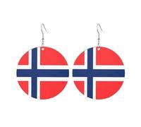 Pendientes acrílicos con la bandera del estado de Oregon para mujer, aretes redondos perfectos para mujeres, joyería ligera y duradera, Talla única, Acrílico, Sin piedra preciosa