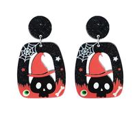 Pendientes acrílicos de Halloween, calabaza, fantasma, calavera, colgantes, ligeros, para mujer, Cobre, Sin piedra preciosa