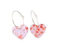 Pendientes acrílicos en forma de corazón con diseño de estilo natural, perfectos para interiores y exteriores, accesorios de joyería de moda estéticos dulces y frescos, Jhu333, 4X2.5CM, Acrílico