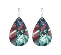 Pendientes acrílicos en forma de gota, bonitos aretes colgantes de lágrima con diseño de la Estatua de la Libertad, talla única, Acrílico, Sin piedra preciosa