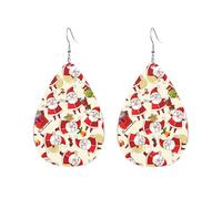 Pendientes acrílicos en forma de gota, bonitos dibujos animados de Navidad, diseño de Papá Noel, ligeros, a la moda, aretes colgantes de lágrima, talla única, Acrílico, Sin piedra preciosa