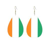 Pendientes acrílicos en forma de gota, bonitos diseños de bandera de Costa de Marfil, ligeros, a la moda, pendientes colgantes de lágrima, talla única, Acrílico, Sin piedra preciosa