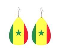 Pendientes acrílicos en forma de gota, bonitos diseños de bandera de Senegal, ligeros, a la moda, pendientes colgantes en forma de lágrima, talla única, Acrílico, Sin piedra preciosa