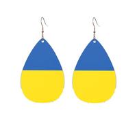 Pendientes acrílicos en forma de gota, bonitos diseños de bandera de Ucrania, ligeros, a la moda, con forma de lágrima, talla única, Acrílico, Sin piedra preciosa