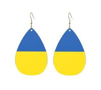 Pendientes acrílicos en forma de gota, bonitos diseños de bandera de Ucrania, ligeros, a la moda, con forma de lágrima, talla única, Acrílico, Sin piedra preciosa