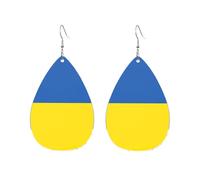 Pendientes acrílicos en forma de gota, bonitos diseños de bandera de Ucrania, ligeros, a la moda, con forma de lágrima, talla única, Acrílico, Sin piedra preciosa