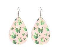 Pendientes acrílicos en forma de gota, bonitos diseños de cactus y ligeros, a la moda, pendientes colgantes de lágrima, One Size, Acrílico, Sin piedra preciosa