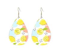 Pendientes acrílicos en forma de gota, bonitos diseños de frutas y limones, ligeros, a la moda, pendientes colgantes en forma de lágrima, One Size, Acrílico, Sin piedra preciosa