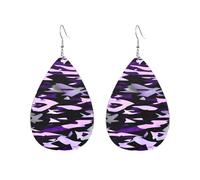 Pendientes acrílicos en forma de gota, bonitos estampados de camuflaje americano, ligeros, modernos, con forma de lágrima, talla única, Acrílico, Sin piedra preciosa