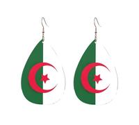 Pendientes acrílicos en forma de gota, bonitos estampados de la bandera de Argelia, ligeros, a la moda, pendientes colgantes de lágrima, talla única, Acrílico, Sin piedra preciosa