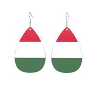 Pendientes acrílicos en forma de gota, bonitos estampados de la bandera de Hungría, ligeros, a la moda, pendientes colgantes de lágrima, talla única, Acrílico, Sin piedra preciosa