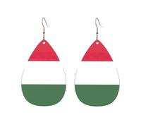 Pendientes acrílicos en forma de gota, bonitos estampados de la bandera de Hungría, ligeros, a la moda, pendientes colgantes de lágrima, talla única, Acrílico, Sin piedra preciosa