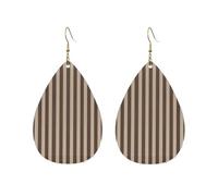 Pendientes acrílicos en forma de gota, bonitos estampados de rayas marrones, ligeros, a la moda, aretes colgantes de lágrima, One Size, Acrílico, Sin piedra preciosa