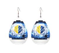 Pendientes acrílicos en forma de gota, bonitos patrones artísticos de hockey sobre hielo, ligeros, a la moda, aretes colgantes de lágrima, One Size, Acrílico, Sin piedra preciosa