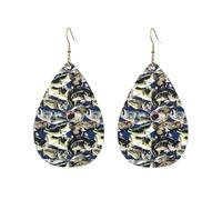 Pendientes acrílicos en forma de gota, bonitos patrones de peces, ligeros, a la moda, pendientes colgantes en forma de lágrima, One Size, Acrílico, Sin piedra preciosa