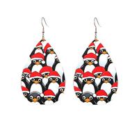 Pendientes acrílicos en forma de gota, bonitos pingüinos de Navidad, ligeros, a la moda, aretes colgantes de lágrima, talla única, Acrílico, Sin piedra preciosa