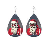 Pendientes acrílicos en forma de gota, bonitos y bonitos estampados de Papá Noel, ligeros, a la moda, pendientes colgantes en forma de lágr, talla única, Acrílico, Sin piedra preciosa