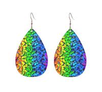 Pendientes acrílicos en forma de gota, bonitos y coloridos con estampado de mariposa, ligeros, a la moda, aretes colgantes en forma de lágr, One Size, Acrílico, Sin piedra preciosa