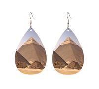 Pendientes acrílicos en forma de gota, diseño de pirámides de Egipto, ligeros, a la moda, pendientes colgantes de lágrima, talla única, Acrílico, Sin piedra preciosa