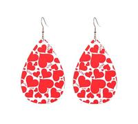 Pendientes acrílicos en forma de gota lindo amor corazón impresión ligero fashionTeardrop cuelgan pendientes, One Size, Acrílico, Sin piedra preciosa