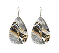 Pendientes acrílicos en forma de gota lindo lujo mármol impresión ligera fashionTeardrop cuelgan pendientes, One Size, Acrílico, Sin piedra preciosa