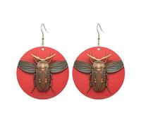 Pendientes acrílicos redondos mecánicos de insectos, aretes para mujer, regalo de Navidad para mujer, adecuados para cualquier ocasión, One Size, Vidrio, Sin piedra preciosa